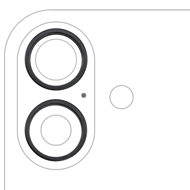 Anneau de contour de caméra arrière pour Apple iPhone 16 / 16 Plus (noir, lot de 2)