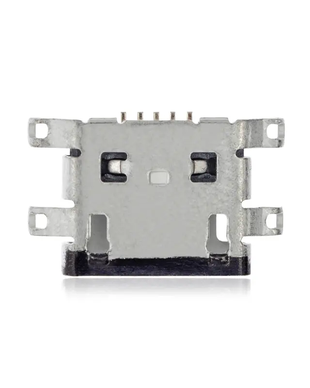 Connecteur de charge à souder — format Micro B, 5 broches, 4 points de fixation (C191)