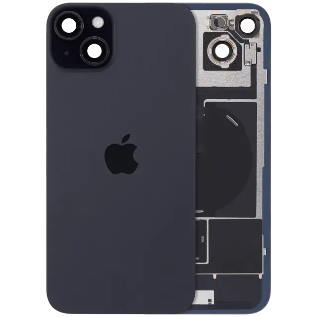 Vitre arrière avec MagSafe, NFC et nappe flash pour Apple IPhone 15 Plus (origine, noir)