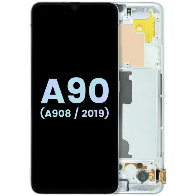 Écran OLED avec châssis pour Samsung Galaxy A90 5G (A908 / 2019) (pack service origine, blanc)