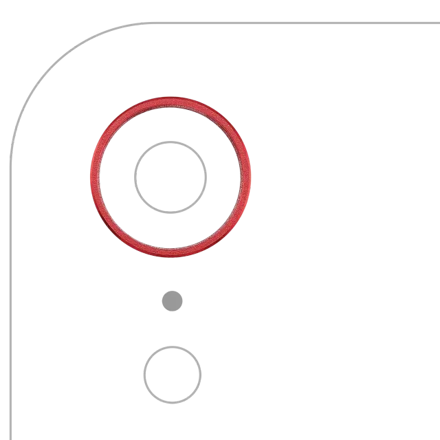 Anneau de contour de caméra arrière pour Apple iPhone XR (rouge)