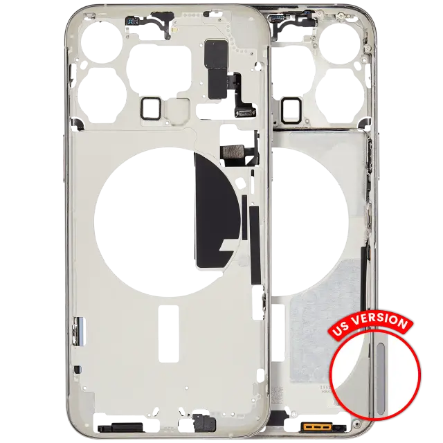 Châssis pour Apple iPhone 15 Pro Max (version US, compatible premium, White Titanium)