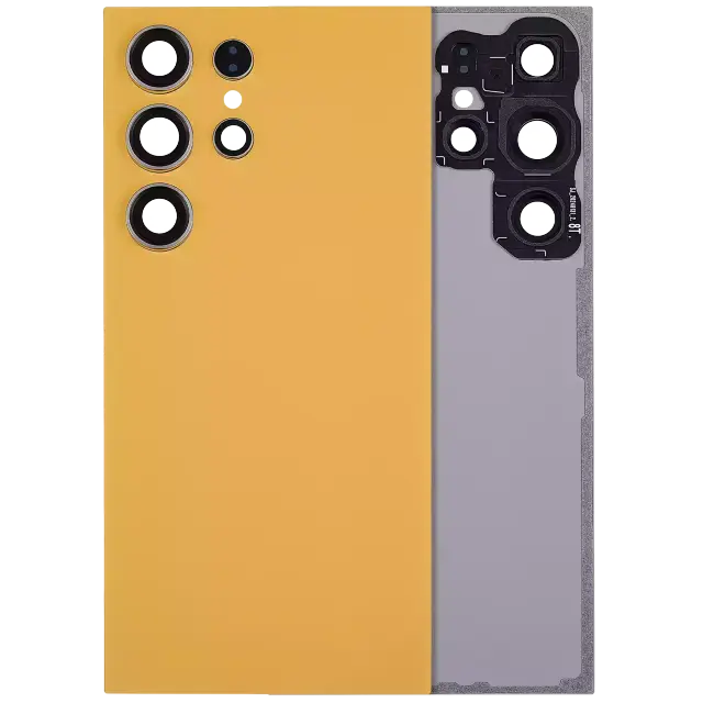 Vitre arrière avec lentilles de caméra pour Samsung Galaxy S24 Ultra (compatible, sans logo, orange titane) — vue 1