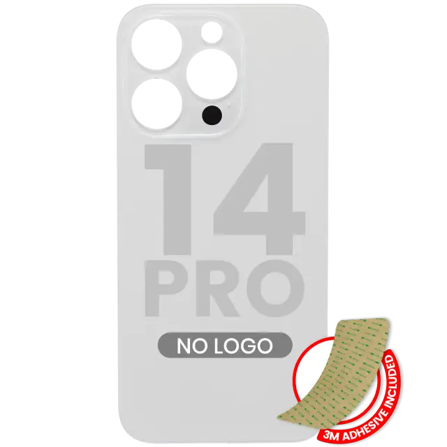 Vitre arrière pour Apple iPhone 14 Pro (No Logo / Large Camera Hole, argent)