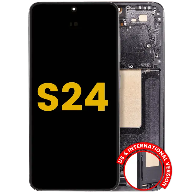 Écran OLED avec châssis pour Samsung Galaxy S24 5G (version US & internationale, reconditionné, Onyx Black)