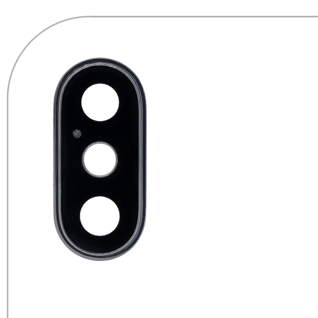 Lentille de caméra arrière avec support et anneau pour Apple iPhone XS / XS Max (Real Sapphire, premium, gris sidéral)