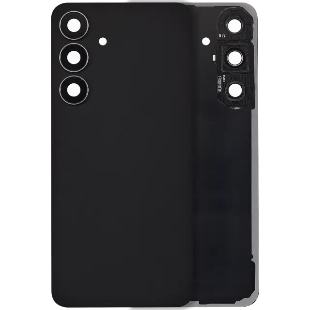 Vitre arrière pour Samsung Galaxy S25 FE (sans logo, compatible premium, Jetblack)