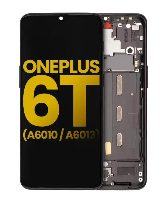Écran OLED avec châssis pour OnePlus 6T (A6010 / A6013) (reconditionné, noir minuit)