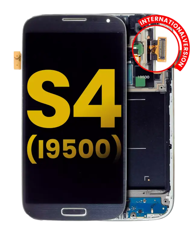 Écran OLED avec châssis pour Samsung Galaxy S4 (i9500) (version internationale, reconditionné, noir)
