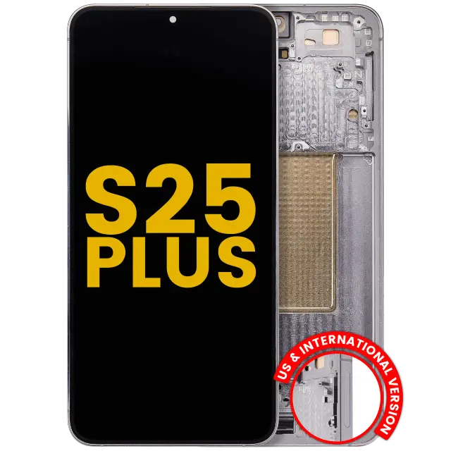 Écran OLED avec châssis pour Samsung Galaxy S25 Plus 5G (version US & internationale, reconditionné, Silver Shadow)