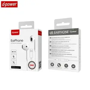Écouteurs Filaires Lightning d-power K6009 Blanc