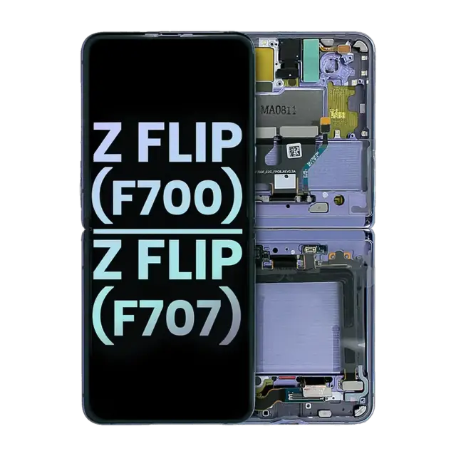 Écran OLED intérieur avec châssis pour Samsung Galaxy Z Flip 4G (F700) (pack service origine, Mirror Purple)