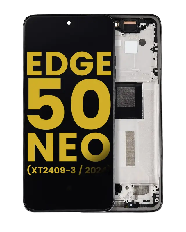 Écran OLED avec châssis pour Motorola Moto Edge 50 Neo (XT2409-3 / 2024) (reconditionné, Grisaille)