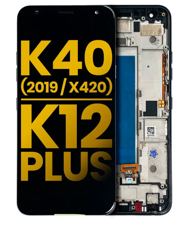 Écran LCD avec châssis pour LG K40 (2019 / X420) / K12 Plus (reconditionné, gris)