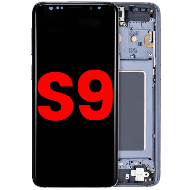 Écran OLED avec châssis pour Samsung Galaxy S9 (compatible premium, Titanium Gray)