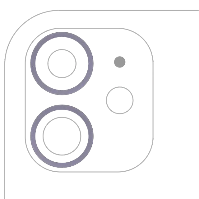 Anneau de contour de caméra arrière pour Apple iPhone 11 / 12 / 12 Mini (violet, lot de 2, lot de 10)