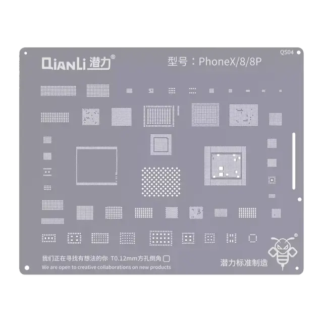 Pochoir de rebillage Qianli Bumblebee QS04 pour iPhone X / 8 / 8 Plus