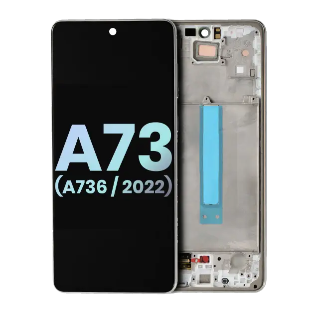 Écran OLED avec châssis pour Samsung Galaxy A73 5G (A736 / 2022) (pack service origine, gris)