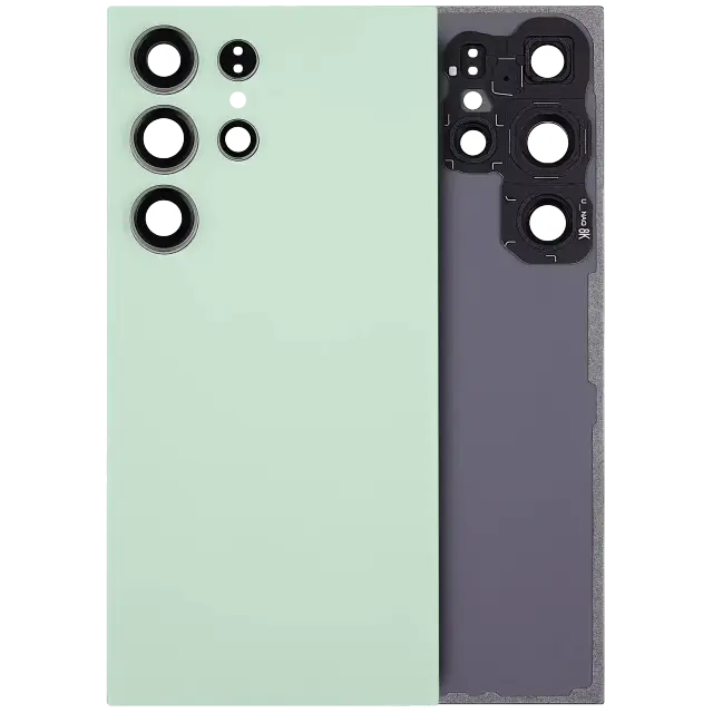 Vitre arrière pour Samsung Galaxy S24 Ultra 5G (sans logo, compatible premium, Titanium Green)