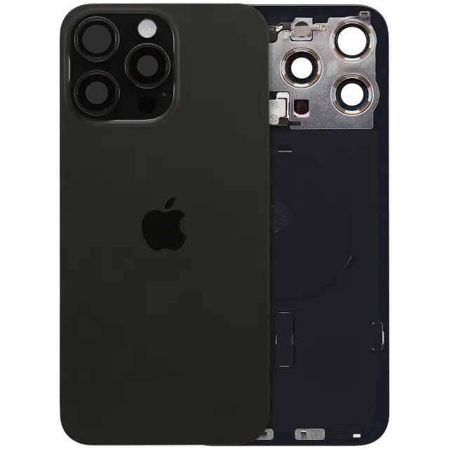 Vitre arrière avec MagSafe, NFC et nappe flash pour Apple IPhone 15 Pro Max (origine, titane noir)