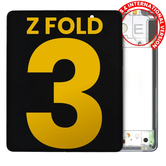 Écran OLED intérieur avec châssis pour Samsung Galaxy Z Fold 3 5G (version US & internationale, reconditionné, Phantom Silver)