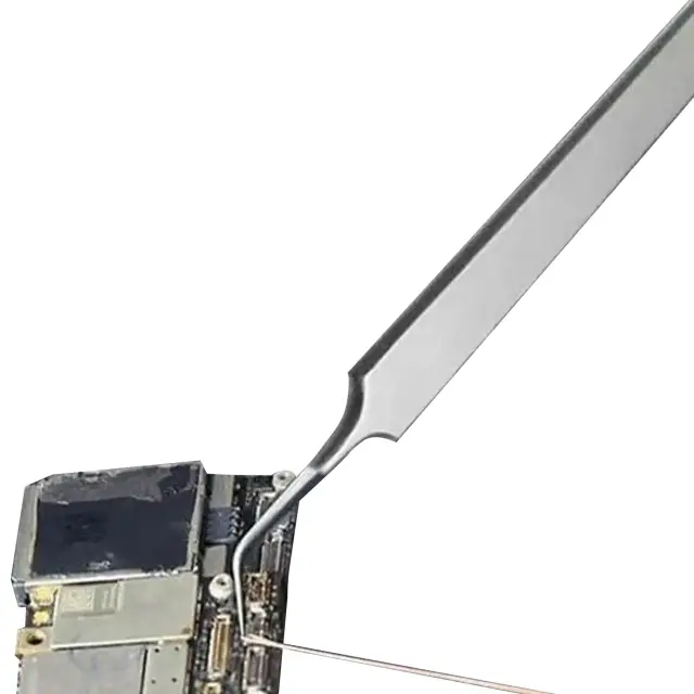 Pince brucelles de microsoudure courbe à pointe ultrafine PolarTronix 0,15 mm — amagnétique, ESD