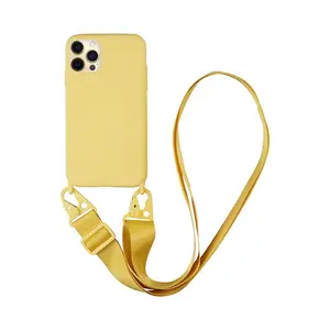 Coque Silicone avec Bandoulière Apple iPhone 12 Pro (#14) Jaune