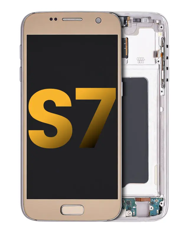 Écran OLED avec châssis pour Samsung Galaxy S7 (reconditionné, All US Models, Gold Platinum)