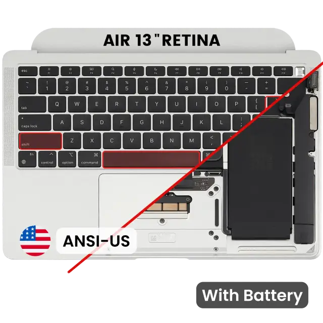 Châssis supérieur avec batterie et clavier ANSI US pour Apple MacBook Air 13" A2337 (2020) (argent)