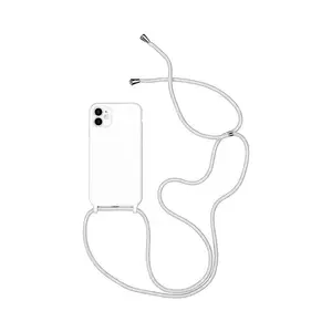 Coque Silicone avec Cordon Apple iPhone 12 Mini (07) Blanc