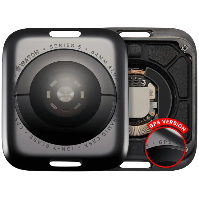 Vitre arrière pour Apple Watch Series 5 (44mm) (version GPS, Aluminum / Space Black)