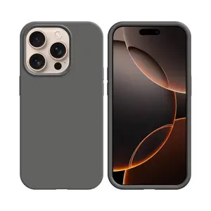 Coque Silicone Compatible pour Apple iPhone 16 Pro (#34) Gris Foncé