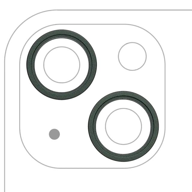 Anneau de contour de caméra arrière pour Apple iPhone 13 / 13 Mini (lot de 2, vert, lot de 10)