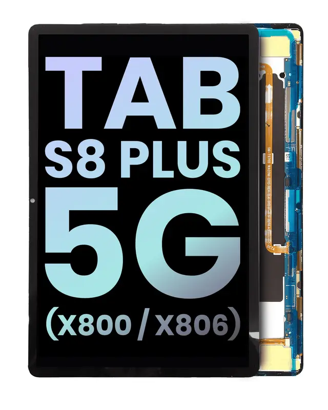 Écran OLED sans châssis pour Samsung Galaxy Tab S8 Plus 5G 12.4" (X800 / X806 / X808) (2022) (pack service origine, noir)