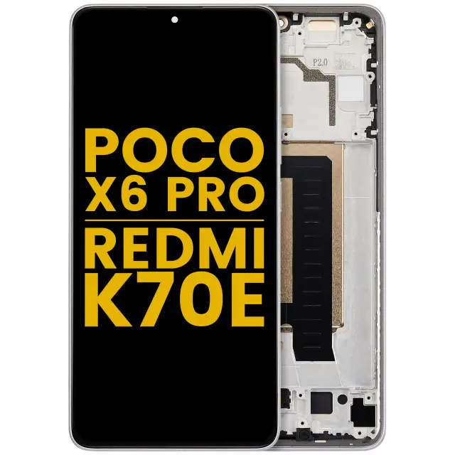Écran OLED avec châssis pour Xiaomi Poco X6 Pro / Redmi K70E (reconditionné, gris)