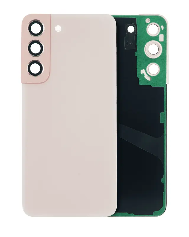 Vitre arrière pour Samsung Galaxy S22 5G (sans logo, compatible premium, Pink Gold)