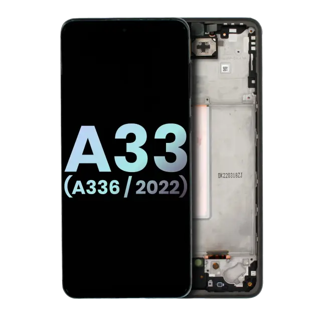 Écran OLED avec châssis pour Samsung Galaxy A33 5G (A336 / 2022) (pack service origine, noir)