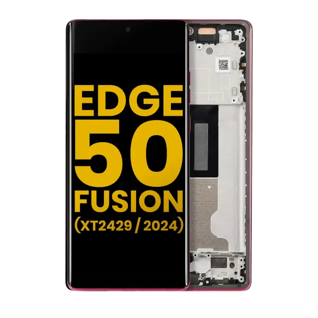 Écran OLED avec châssis pour Motorola Moto Edge 50 Fusion 5G (XT2429 / 2024) (reconditionné, Hot Pink)