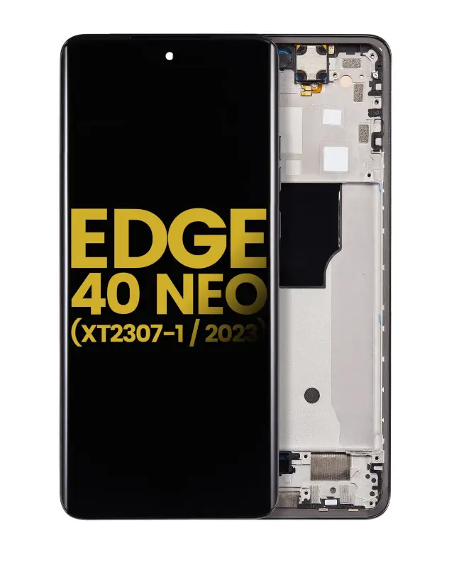 Écran OLED avec châssis pour Motorola Moto Edge 40 Neo (XT2307-1 / 2023) (reconditionné, noir)