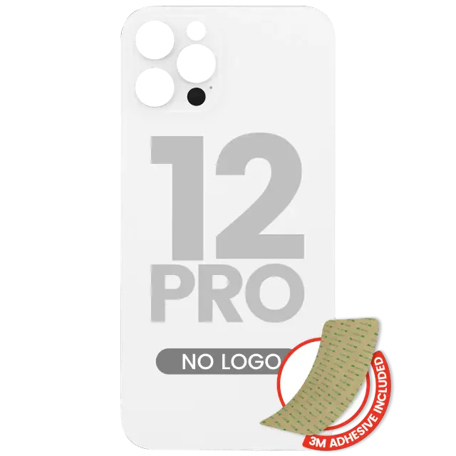 Vitre arrière pour Apple iPhone 12 Pro (No Logo / Large Camera Hole, argent)