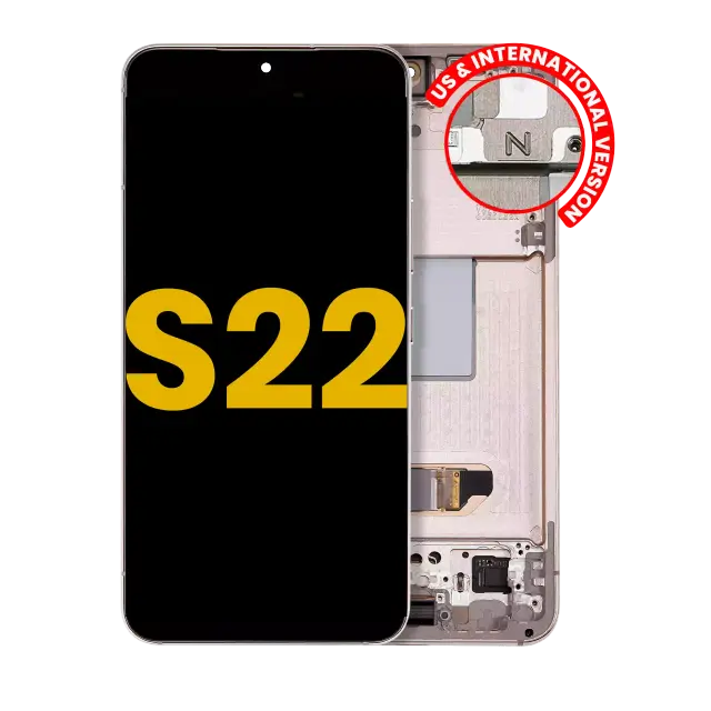 Écran OLED avec châssis pour Samsung Galaxy S22 5G (version US & internationale, reconditionné, Pink Gold)