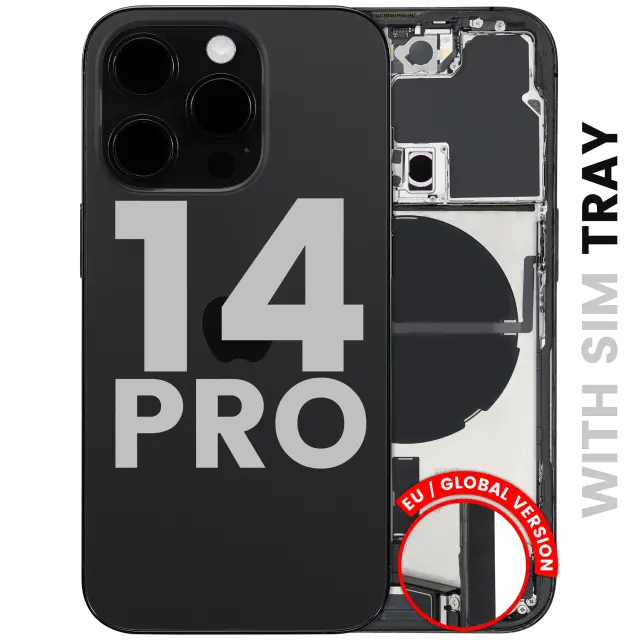 Châssis pour Apple iPhone 14 Pro (version EU, origine d'occasion — grade A, noir sidéral)
