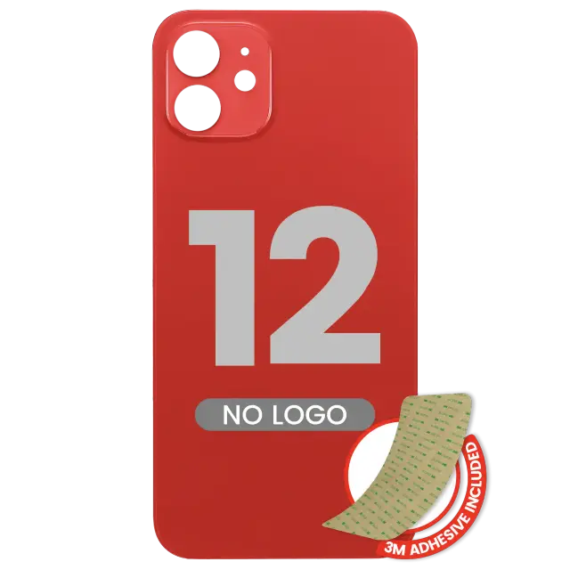 Vitre arrière pour Apple iPhone 12 (No Logo / Large Camera Hole, rouge)