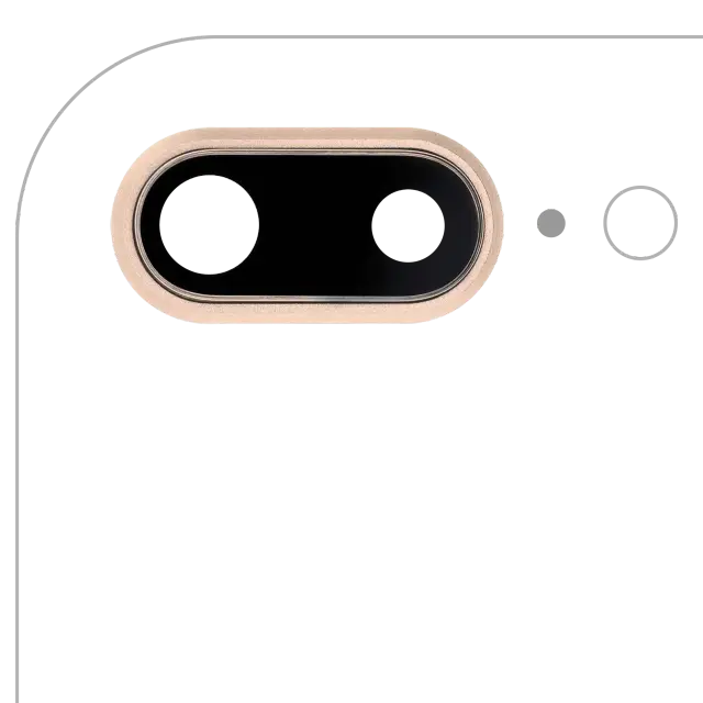 Lentille de caméra arrière avec support et anneau pour Apple iPhone 8 Plus (compatible premium, or, lot de 10)