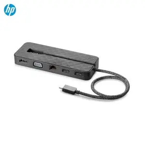 Station d'Accueil USB-C (6-en-1) HP vers HDMI 4K + Ethernet RJ45 + VGA + USB-C + USB-A x2 (Grade AB)