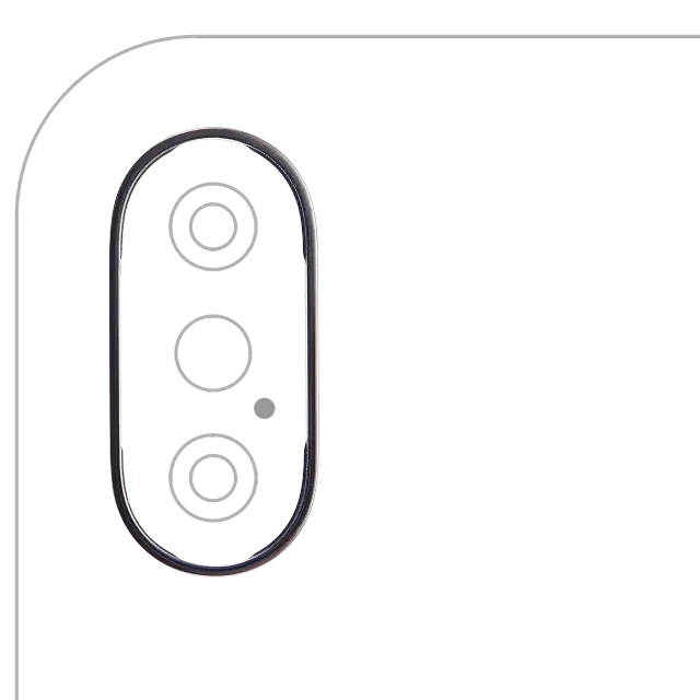 Anneau de contour de caméra arrière pour Apple iPhone X (gris sidéral, lot de 10)