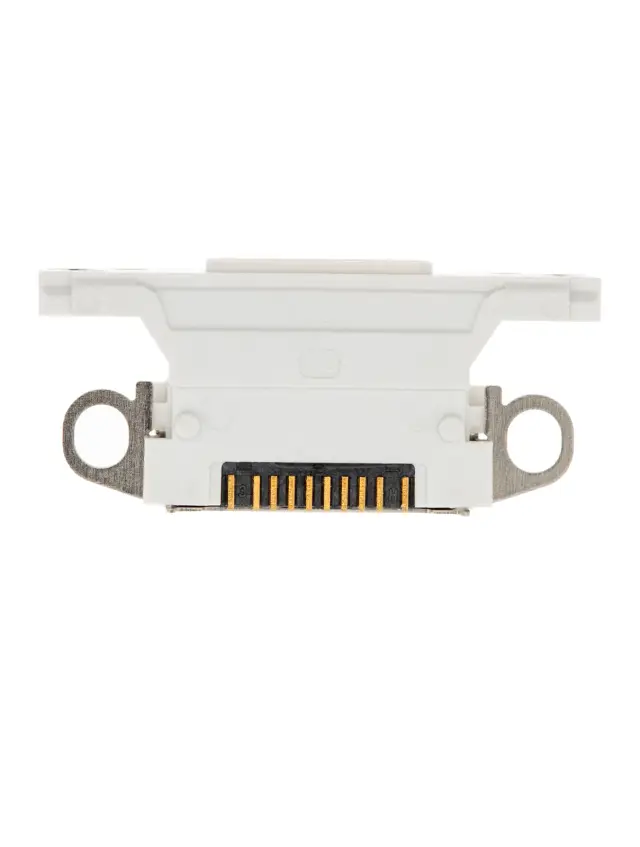 Connecteur de charge nu à souder pour Apple iPhone XR (blanc, lot de 10)