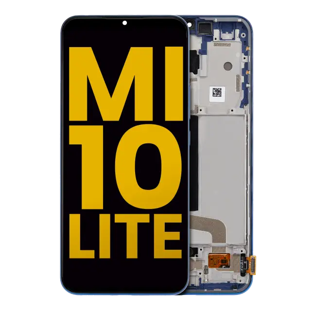 Écran OLED avec châssis pour Xiaomi Mi 10 Lite 5G (reconditionné, Aurora Blue)