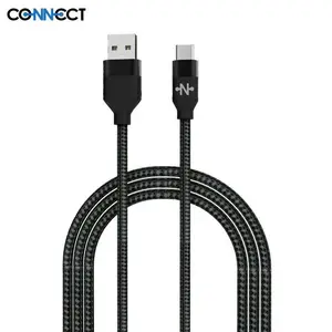 Câble Data USB vers USB-C CONNECT MC-CCN4 Nylon Tressé 15W (1m) Noir