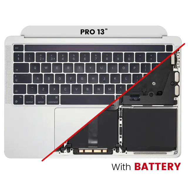 Châssis supérieur avec batterie et clavier ANSI US pour Apple MacBook Pro 13" A2338 (2020) (M1) (argent)